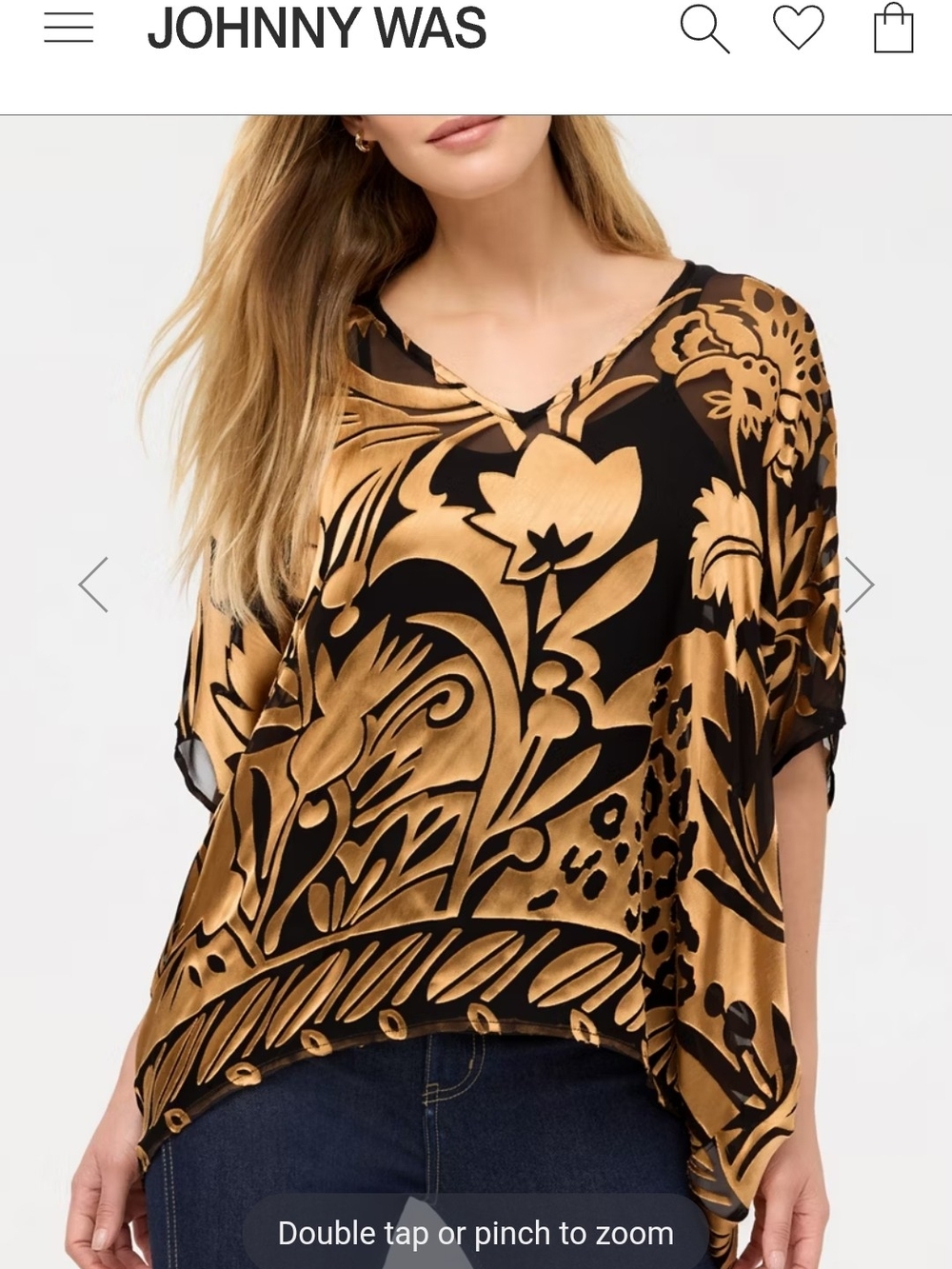 Croft Johnny Was Black and Gold Floral Satin Poncho